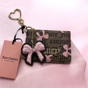 Juicy Couture Pink and Brown Keychain Wallet